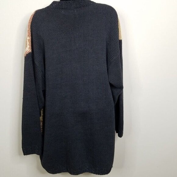 Jennifer Reed Womens Floral Sweater Size Medium Vintage 80s Hand Knit Romantic - Picture 5 of 8